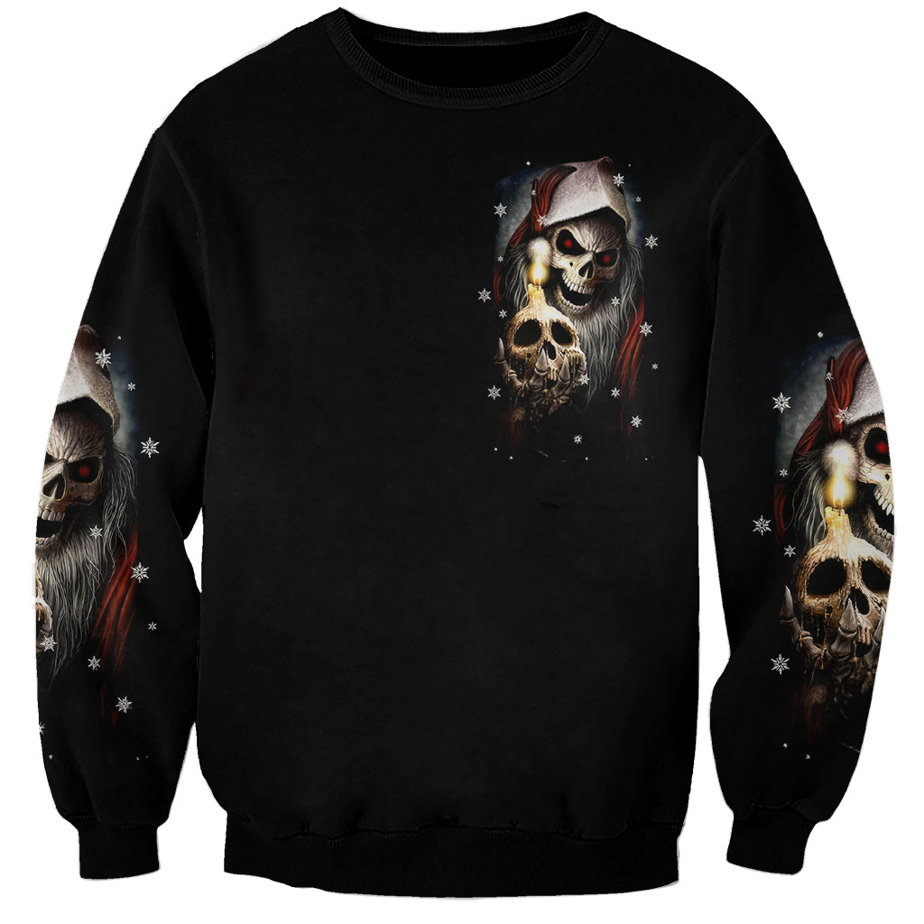 Skeleton Santa Claus Sweatshirt Sorry Santa Naughty Just Feels So Nice - Wonder Print Shop