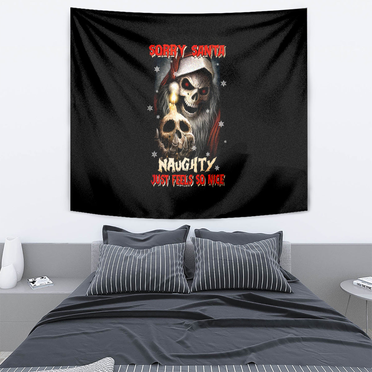 Skeleton Santa Claus Tapestry Sorry Santa Naughty Just Feels So Nice - Wonder Print Shop