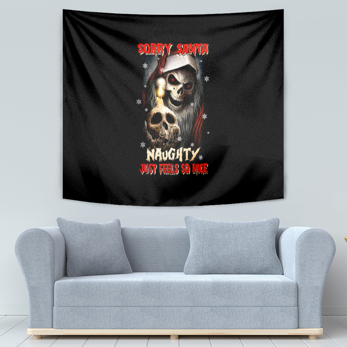 Skeleton Santa Claus Tapestry Sorry Santa Naughty Just Feels So Nice - Wonder Print Shop