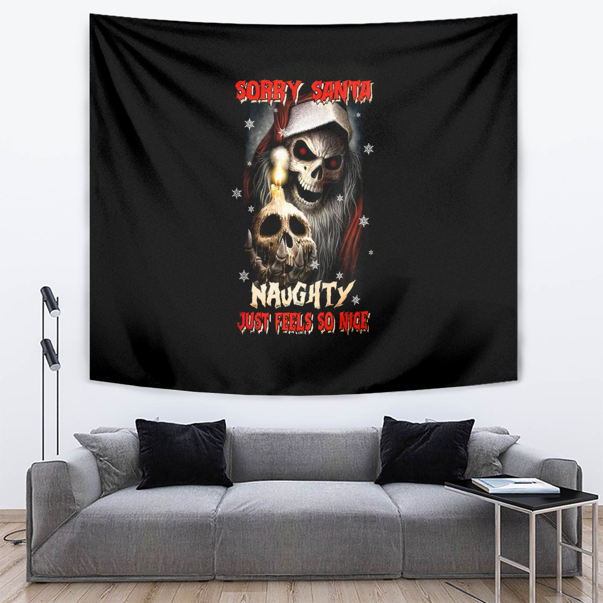 Skeleton Santa Claus Tapestry Sorry Santa Naughty Just Feels So Nice - Wonder Print Shop