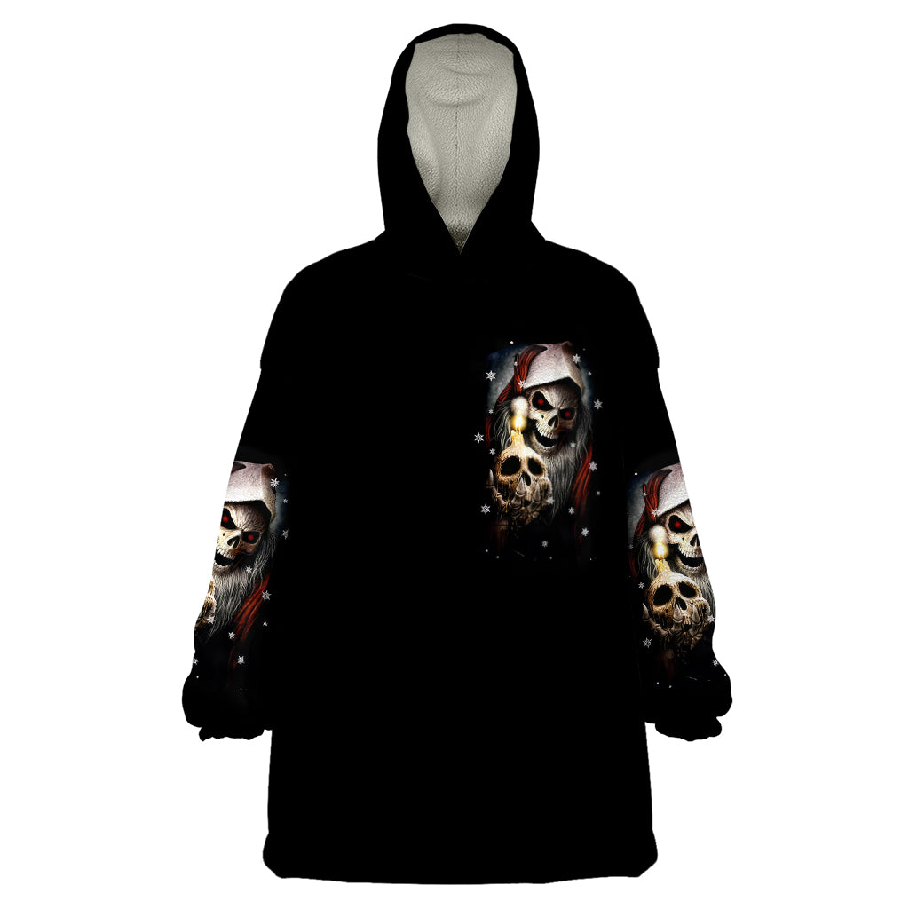 Skeleton Santa Claus Wearable Blanket Hoodie Sorry Santa Naughty Just Feels So Nice - Wonder Print Shop