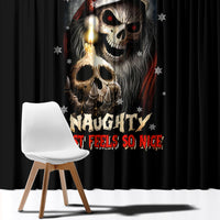 Skeleton Santa Claus Window Curtain Sorry Santa Naughty Just Feels So Nice - Wonder Print Shop