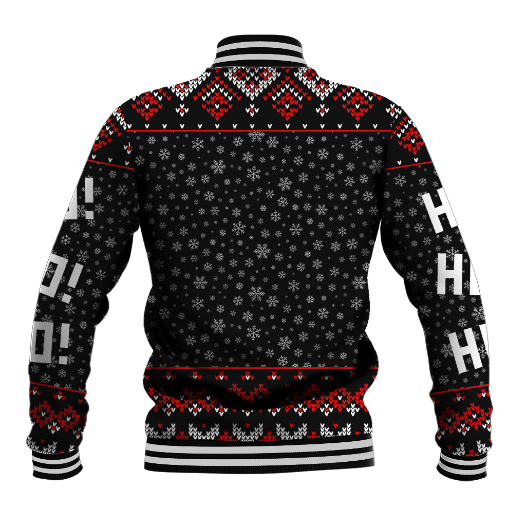 Skeleton Santa Claus Baseball Jacket Santa Claus Is Coming Cross Street - Wonder Print Shop