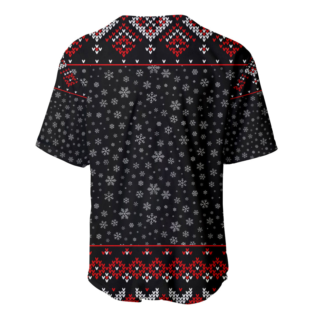 Skeleton Santa Claus Baseball Jersey Santa Claus Is Coming Cross Street - Wonder Print Shop