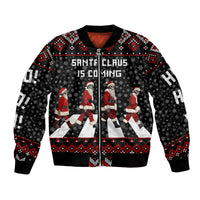 Skeleton Santa Claus Bomber Jacket Santa Claus Is Coming Cross Street - Wonder Print Shop