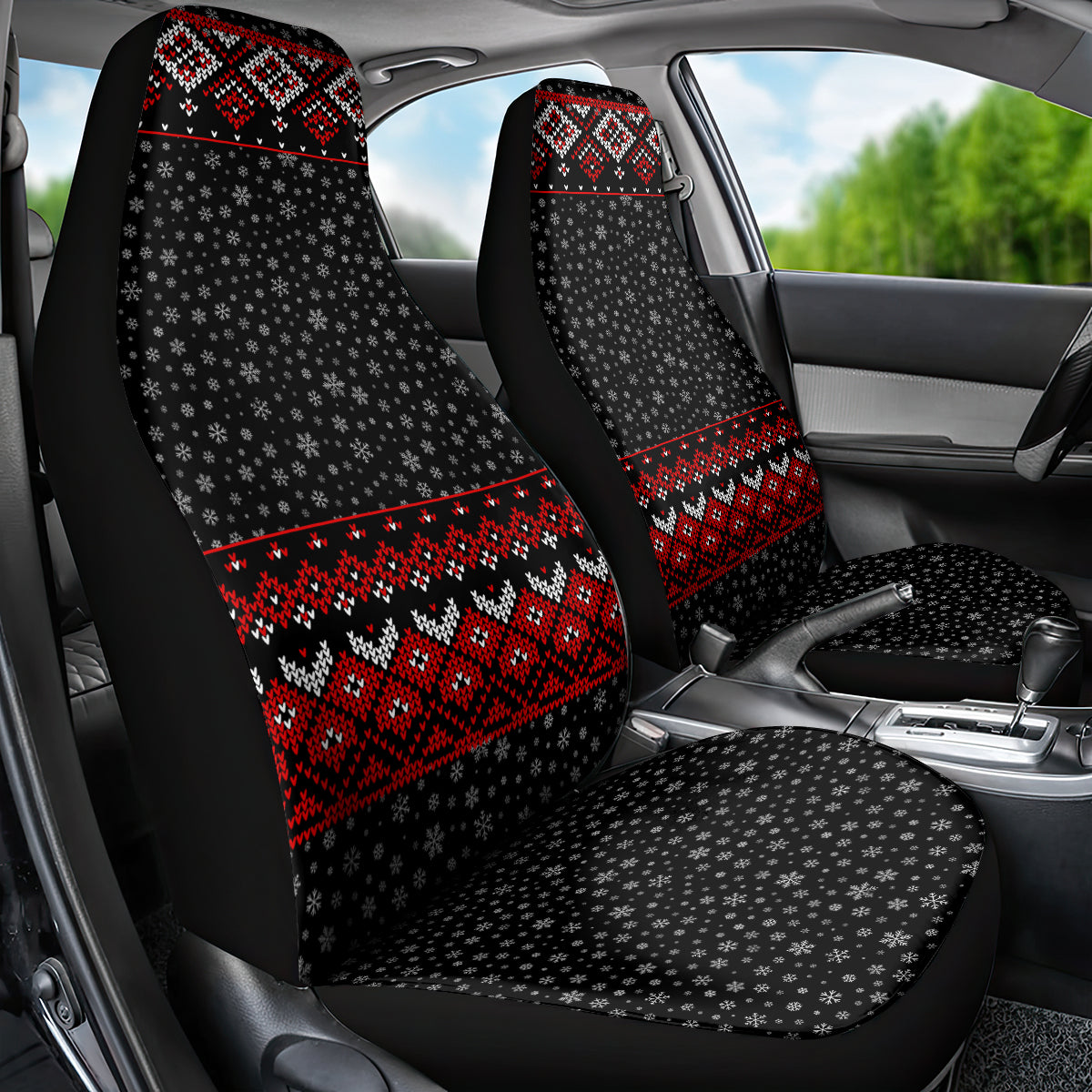 Skeleton Santa Claus Car Seat Cover Santa Claus Is Coming Cross Street - Wonder Print Shop