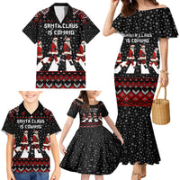 Skeleton Santa Claus Family Matching Mermaid Dress and Hawaiian Shirt Santa Claus Is Coming Cross Street - Wonder Print Shop