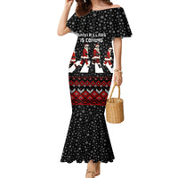 Skeleton Santa Claus Family Matching Mermaid Dress and Hawaiian Shirt Santa Claus Is Coming Cross Street - Wonder Print Shop