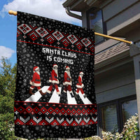 Skeleton Santa Claus Garden Flag Santa Claus Is Coming Cross Street - Wonder Print Shop