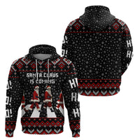 Skeleton Santa Claus Hoodie Santa Claus Is Coming Cross Street - Wonder Print Shop