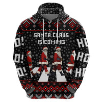 Skeleton Santa Claus Hoodie Santa Claus Is Coming Cross Street - Wonder Print Shop