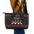 Skeleton Santa Claus Leather Tote Bag Santa Claus Is Coming Cross Street - Wonder Print Shop