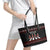 Skeleton Santa Claus Leather Tote Bag Santa Claus Is Coming Cross Street - Wonder Print Shop