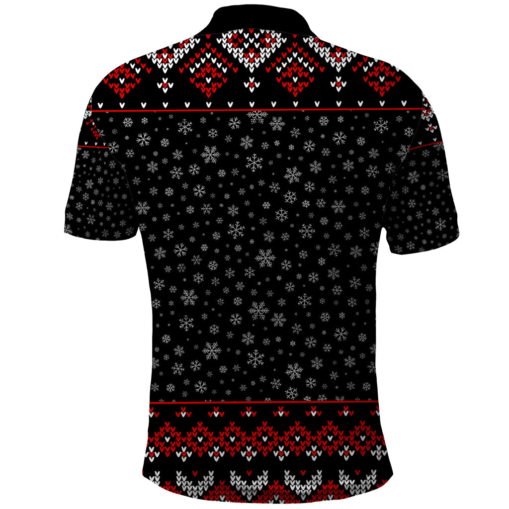 Skeleton Santa Claus Polo Shirt Santa Claus Is Coming Cross Street - Wonder Print Shop
