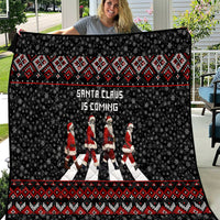 Skeleton Santa Claus Quilt Santa Claus Is Coming Cross Street - Wonder Print Shop