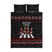 Skeleton Santa Claus Quilt Bed Set Santa Claus Is Coming Cross Street - Wonder Print Shop