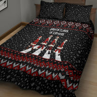 Skeleton Santa Claus Quilt Bed Set Santa Claus Is Coming Cross Street - Wonder Print Shop