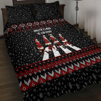Skeleton Santa Claus Quilt Bed Set Santa Claus Is Coming Cross Street - Wonder Print Shop