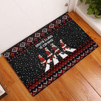 Skeleton Santa Claus Rubber Doormat Santa Claus Is Coming Cross Street - Wonder Print Shop