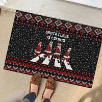 Skeleton Santa Claus Rubber Doormat Santa Claus Is Coming Cross Street - Wonder Print Shop