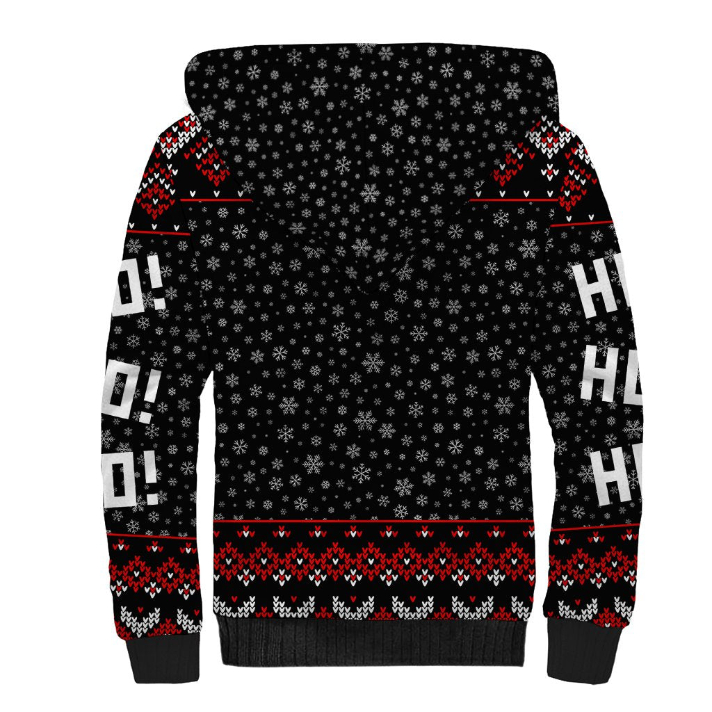 Skeleton Santa Claus Sherpa Hoodie Santa Claus Is Coming Cross Street - Wonder Print Shop