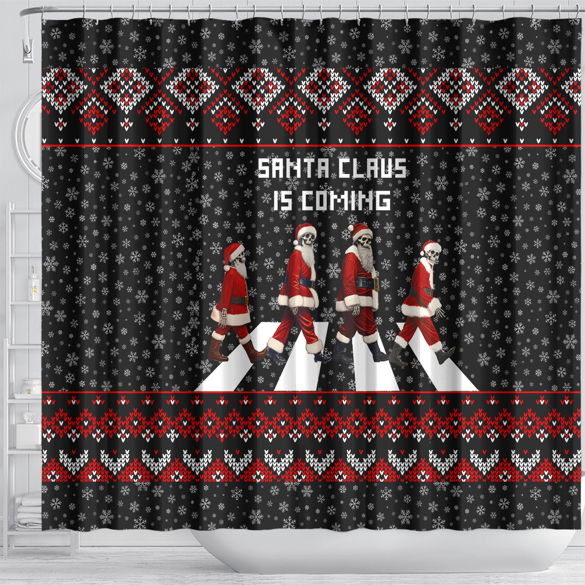skeleton-santa-claus-shower-curtain-santa-claus-is-coming-cross-street