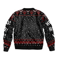 Skeleton Santa Claus Sleeve Zip Bomber Jacket Santa Claus Is Coming Cross Street - Wonder Print Shop