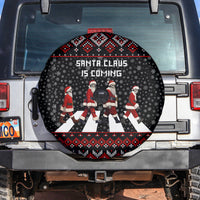 Skeleton Santa Claus Spare Tire Cover Santa Claus Is Coming Cross Street - Wonder Print Shop