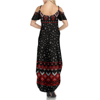 Skeleton Santa Claus Summer Maxi Dress Santa Claus Is Coming Cross Street - Wonder Print Shop