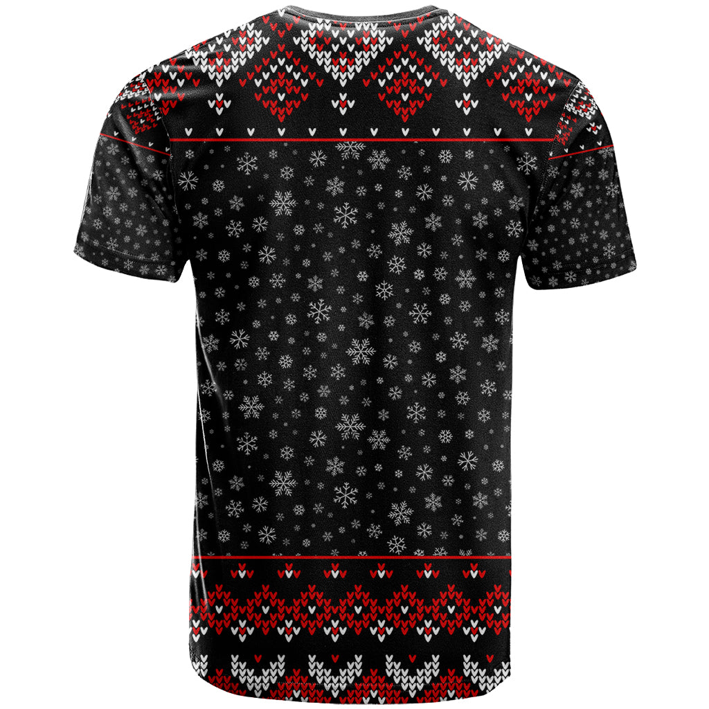 Skeleton Santa Claus T Shirt Santa Claus Is Coming Cross Street - Wonder Print Shop