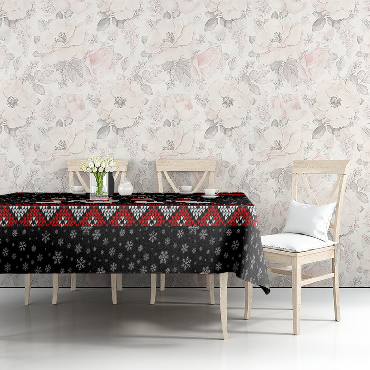 Skeleton Santa Claus Tablecloth Santa Claus Is Coming Cross Street - Wonder Print Shop