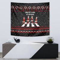 Skeleton Santa Claus Tapestry Santa Claus Is Coming Cross Street - Wonder Print Shop
