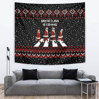 Skeleton Santa Claus Tapestry Santa Claus Is Coming Cross Street - Wonder Print Shop