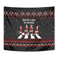 Skeleton Santa Claus Tapestry Santa Claus Is Coming Cross Street - Wonder Print Shop