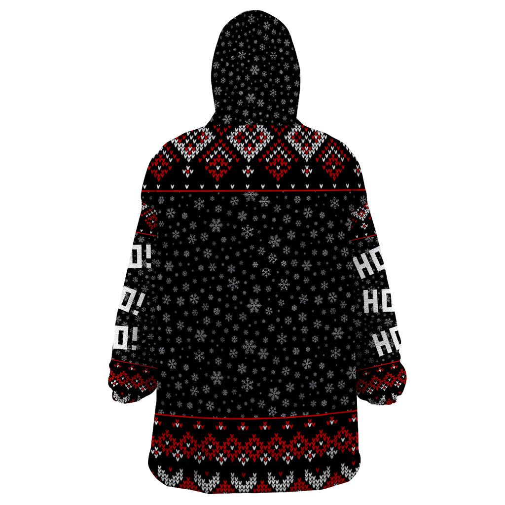 Skeleton Santa Claus Wearable Blanket Hoodie Santa Claus Is Coming Cross Street - Wonder Print Shop