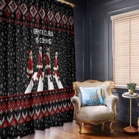 Skeleton Santa Claus Window Curtain Santa Claus Is Coming Cross Street - Wonder Print Shop