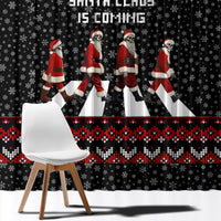 Skeleton Santa Claus Window Curtain Santa Claus Is Coming Cross Street - Wonder Print Shop