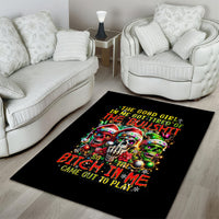 Sugar Skull Santa Area Rug The Good Girl In Me Got Tired So Bitch In Me Came Out - Wonder Print Shop