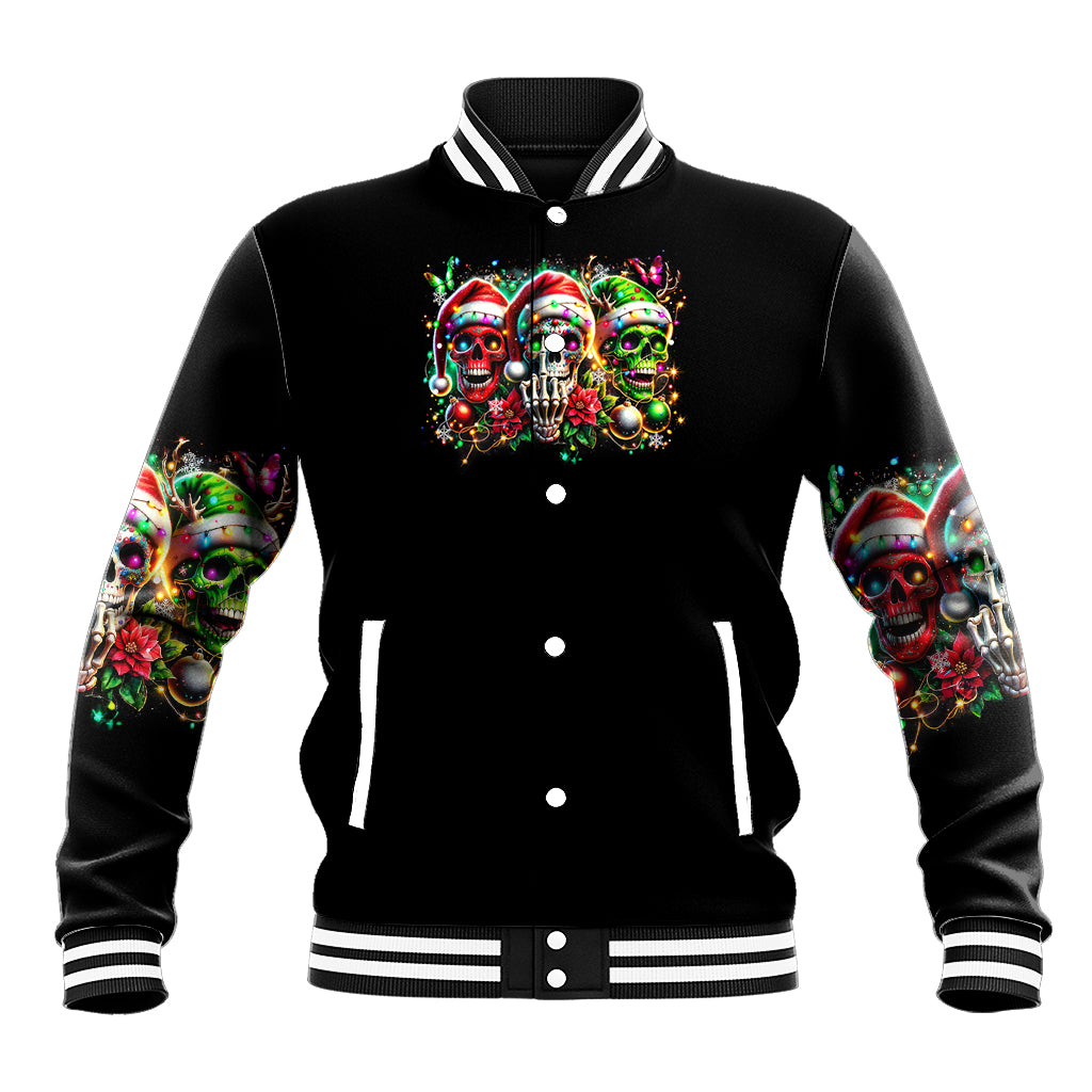 Sugar Skull Santa Baseball Jacket The Good Girl In Me Got Tired So Bitch In Me Came Out - Wonder Print Shop