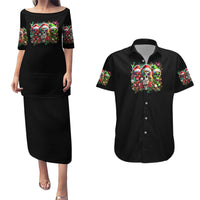 Sugar Skull Santa Couples Matching Puletasi Dress and Hawaiian Shirt The Good Girl In Me Got Tired So Bitch In Me Came Out - Wonder Print Shop