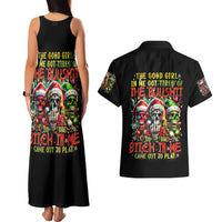 Sugar Skull Santa Couples Matching Tank Maxi Dress and Hawaiian Shirt The Good Girl In Me Got Tired So Bitch In Me Came Out - Wonder Print Shop