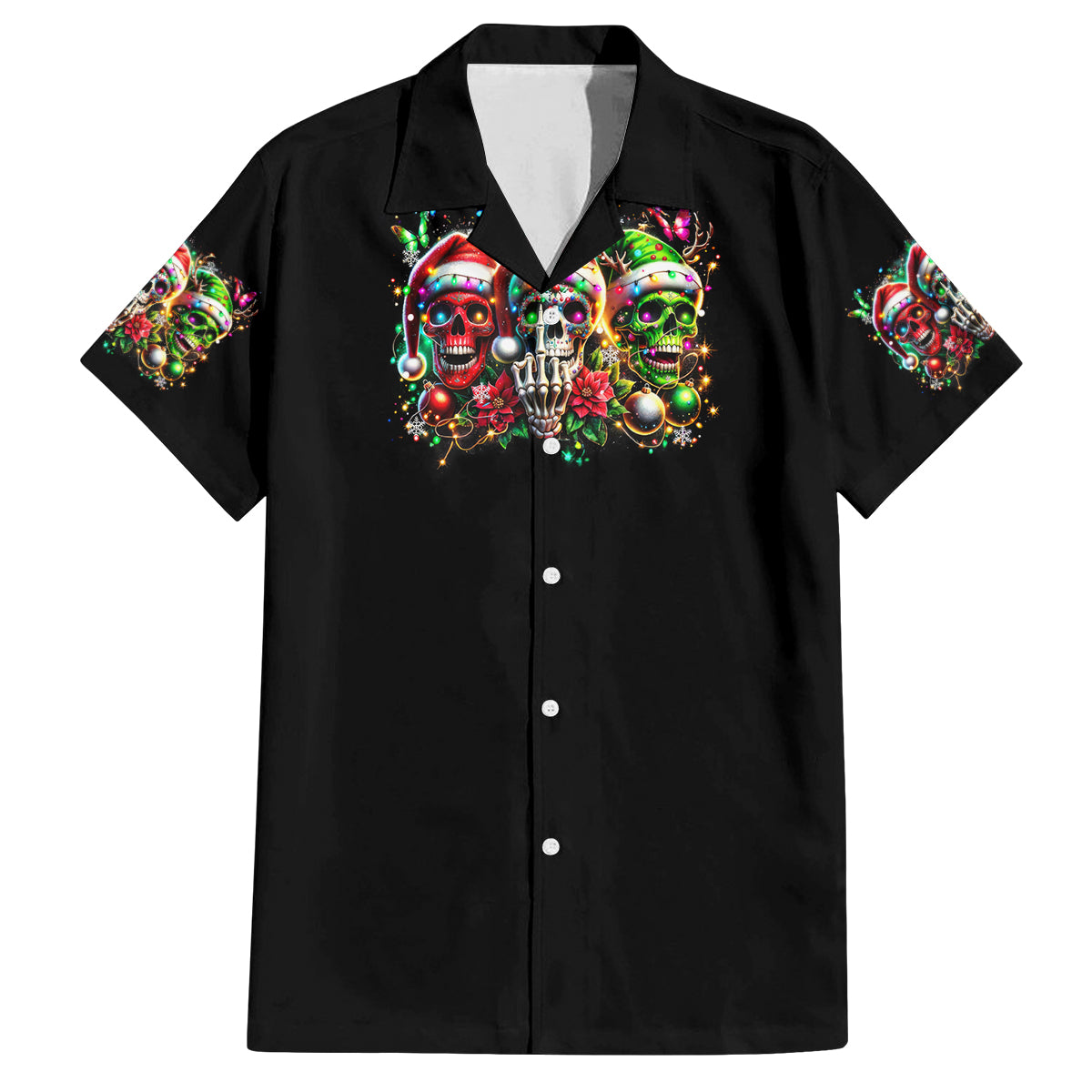 Sugar Skull Santa Family Matching Puletasi Dress and Hawaiian Shirt The Good Girl In Me Got Tired So Bitch In Me Came Out - Wonder Print Shop