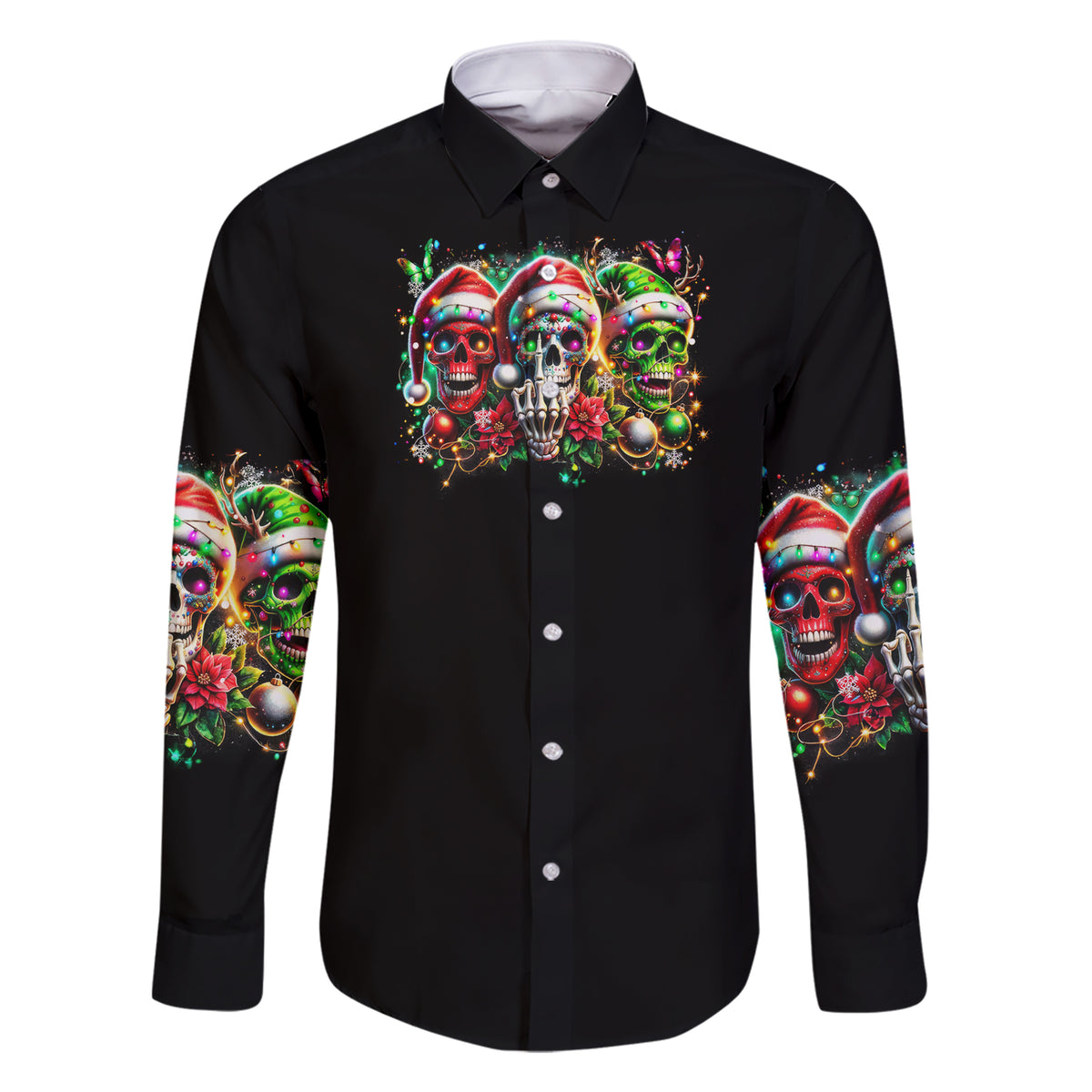 Sugar Skull Santa Family Matching Short Sleeve Bodycon Dress and Hawaiian Shirt The Good Girl In Me Got Tired So Bitch In Me Came Out - Wonder Print Shop