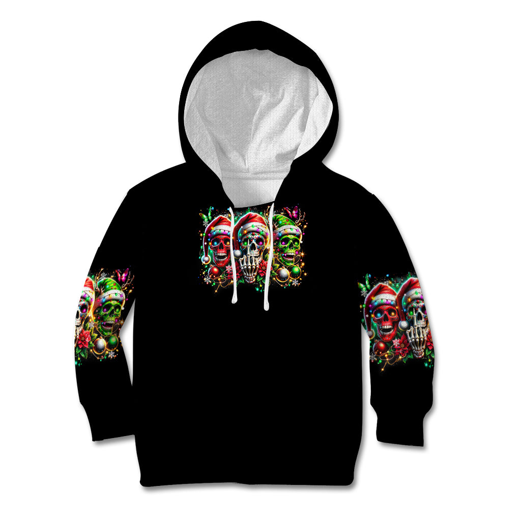 Sugar Skull Santa Kid Hoodie The Good Girl In Me Got Tired So Bitch In Me Came Out - Wonder Print Shop
