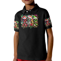 Sugar Skull Santa Kid Polo Shirt The Good Girl In Me Got Tired So Bitch In Me Came Out - Wonder Print Shop