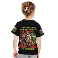 Sugar Skull Santa Kid T Shirt The Good Girl In Me Got Tired So Bitch In Me Came Out - Wonder Print Shop