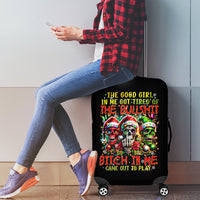 Sugar Skull Santa Luggage Cover The Good Girl In Me Got Tired So Bitch In Me Came Out - Wonder Print Shop