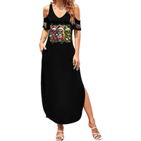 Sugar Skull Santa Summer Maxi Dress The Good Girl In Me Got Tired So Bitch In Me Came Out - Wonder Print Shop