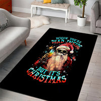Skeleton Santa Claus Area Rug Whe You're Dead Inside But It's Christmas - Wonder Print Shop