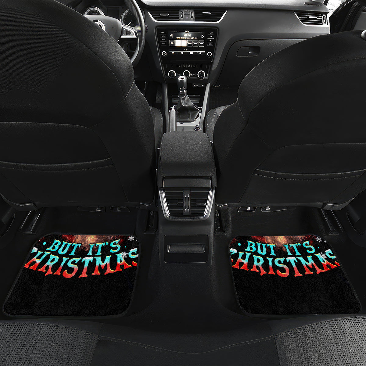 Skeleton Santa Claus Car Mats Whe You're Dead Inside But It's Christmas - Wonder Print Shop